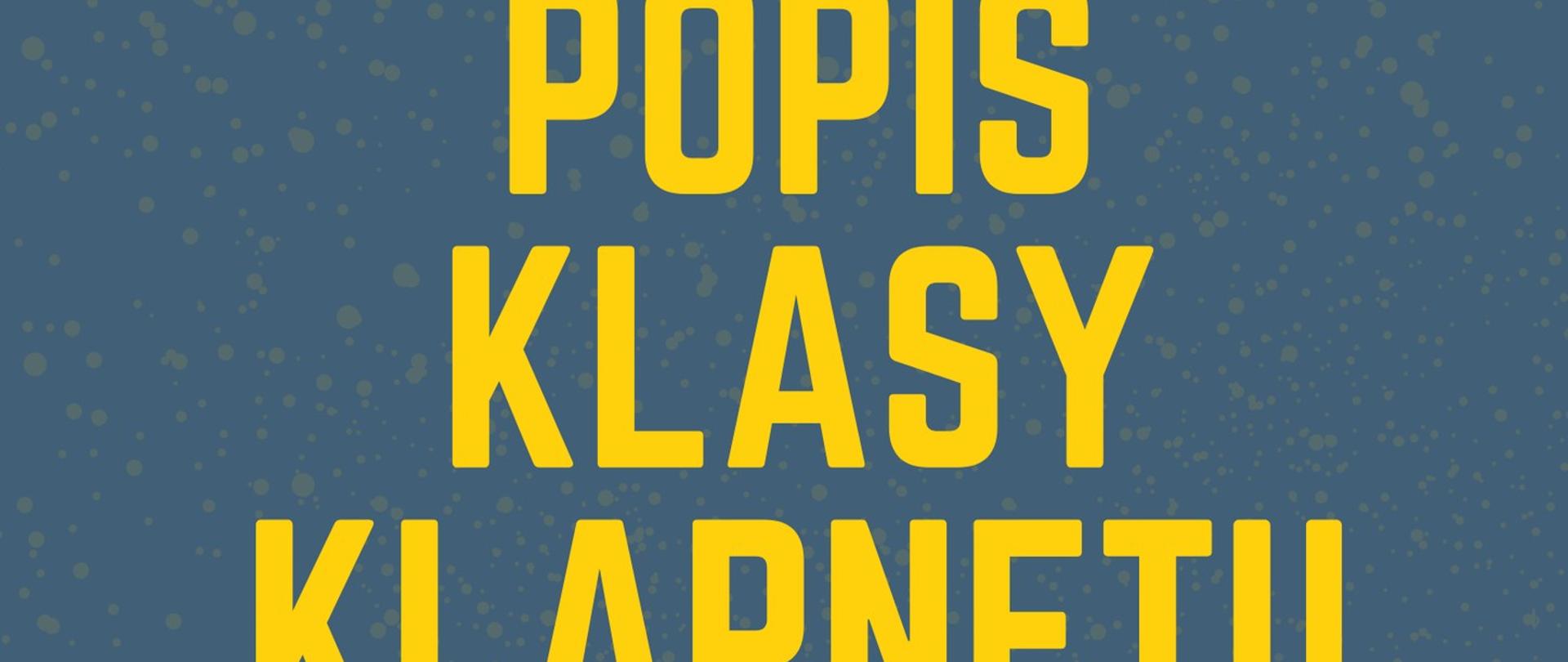 W centrum znajdują się informacje dotyczące wydarzenia z grafiką klarnetu na niebieckim tle.