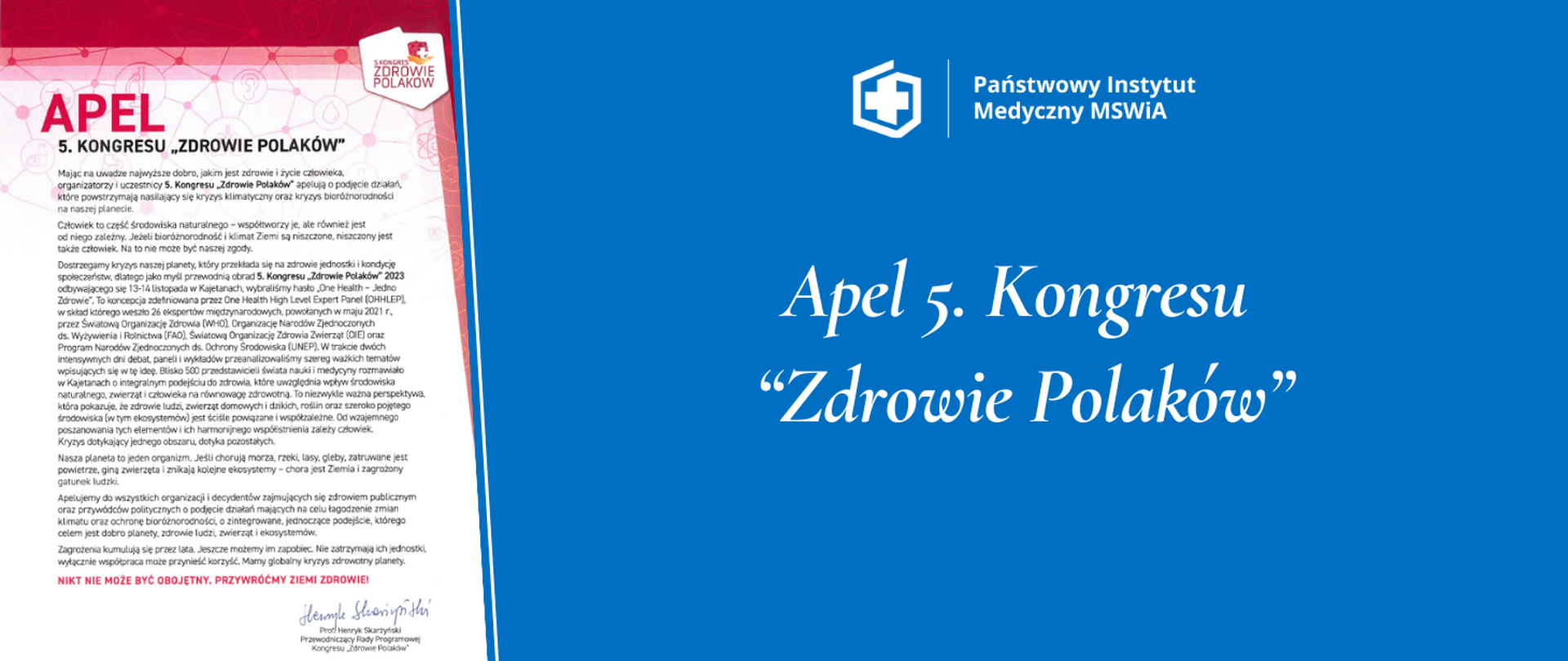 Apel 5. Kongresu
“Zdrowie Polaków”