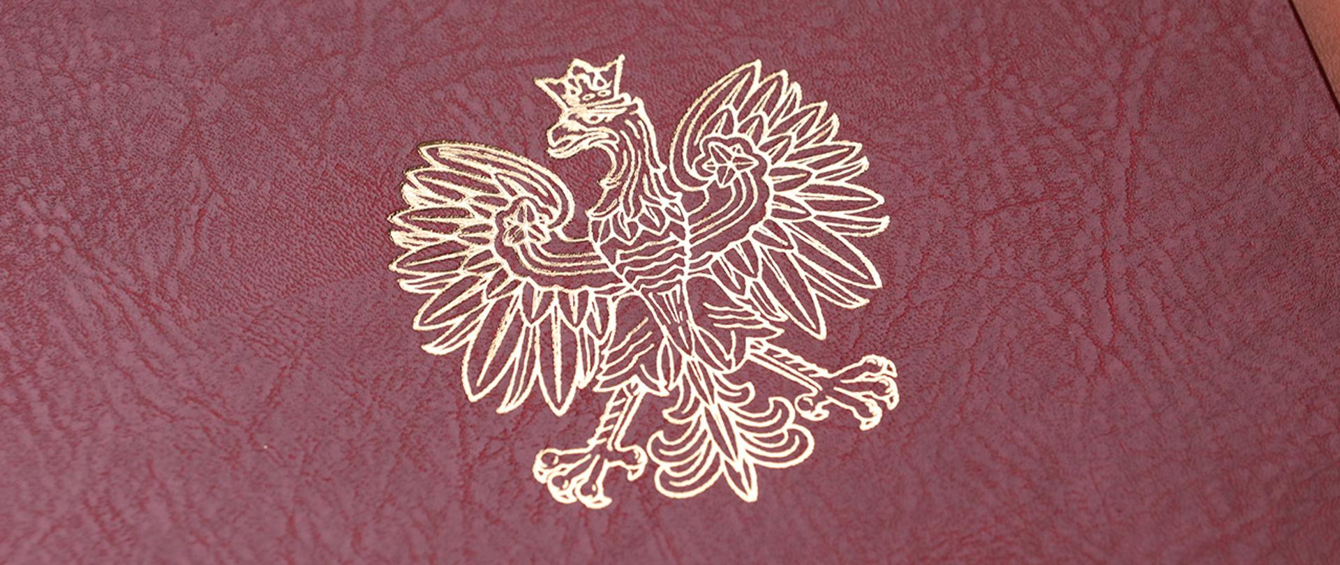 Teczka MSWiA z motywem orła z Godła RP