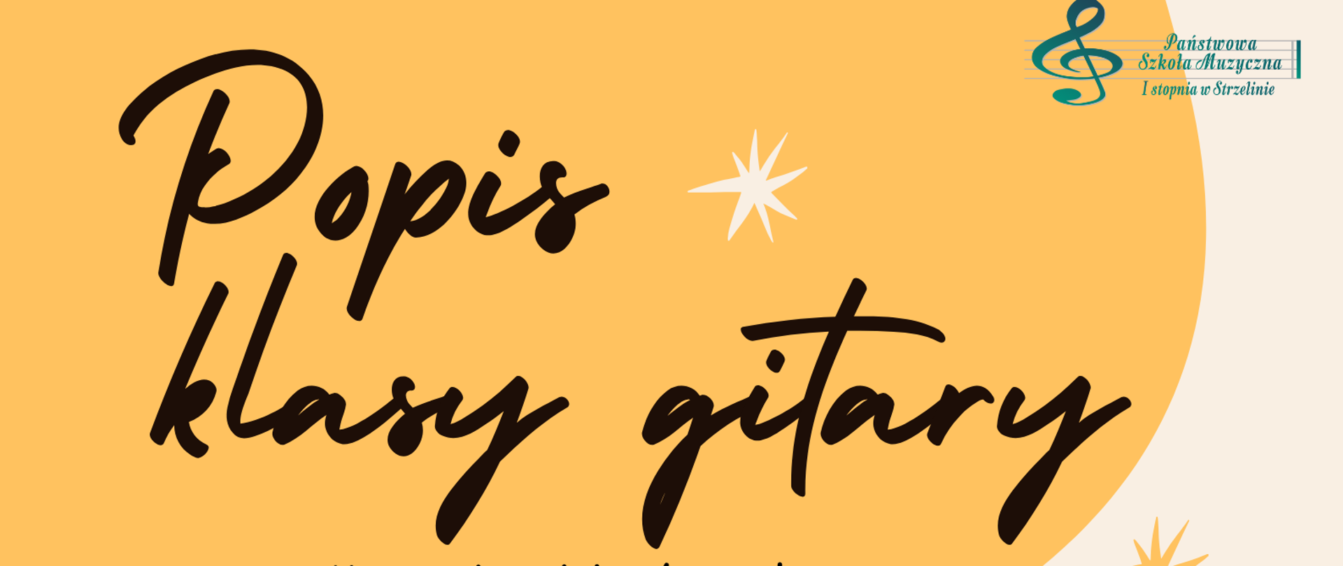 Na białym tle umieszczona została grafika grającego na gitarze chłopca. Powyżej, w złotej chmurce, zostały umieszczone informacje dotyczące wydarzenia.