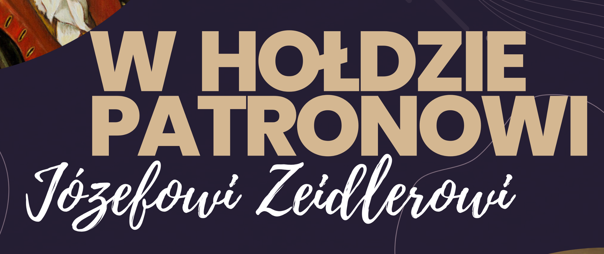 Plakat informujący o koncercie poświęconym patronowi szkoły w Bazylice na Świętej Górze. 