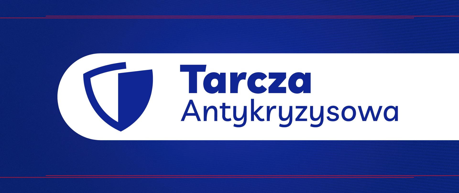 Piktogram w kształcie tarczy i napis Tarcza Antykryzysowa.