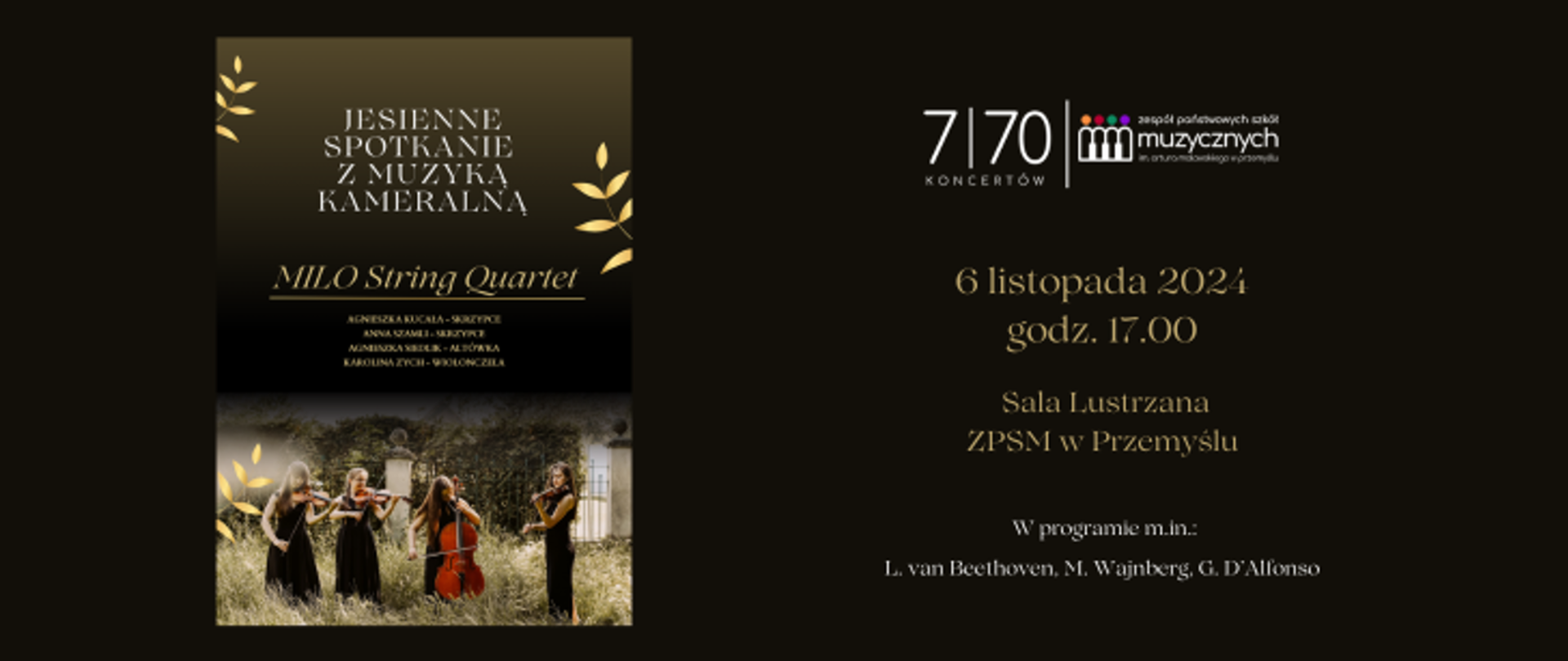 Grafika informacyjna na 7 z 70 koncertów Jesienne Spotkanie z muzyką kameralną 