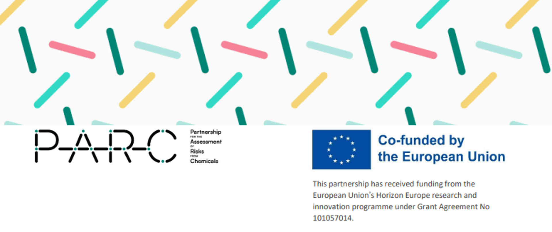 kolorowe pałeczki, napis PARC, flaga Unii Europejskiej