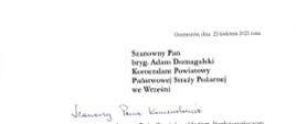 List gratulacyjny od posła RP- Andrzeja Grzyba