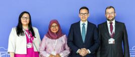 Małgorzata Jarosińska-Jedynak, premier Mateusz Morawiecki, Maimunah Mohd Sharif oraz Grzegorz Puda.