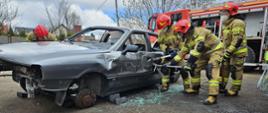 Ćwiczenia z zakresu ratownictwa technicznego na terenie stacji demontażu pojazdów