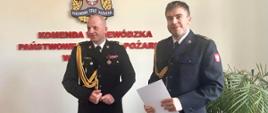 Uroczyste wręczenie aktów mianowania na wyższe stanowiska służbowe w KW PSP Szczecin