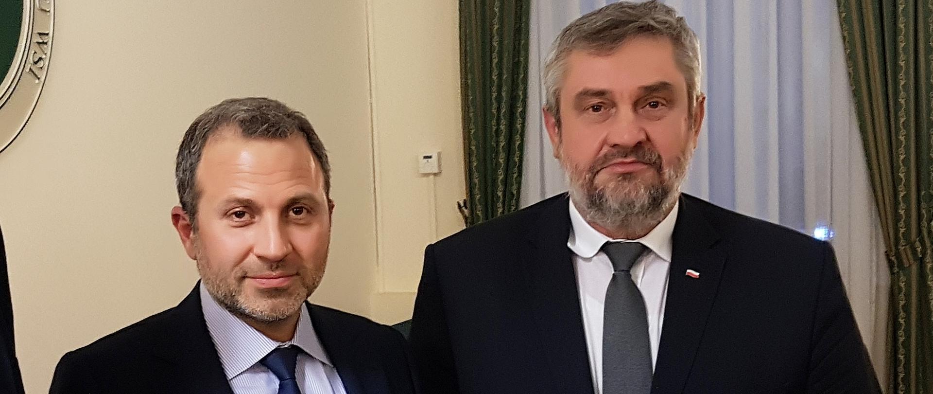 Minister J.K. Ardanowski i minister G. Bassila