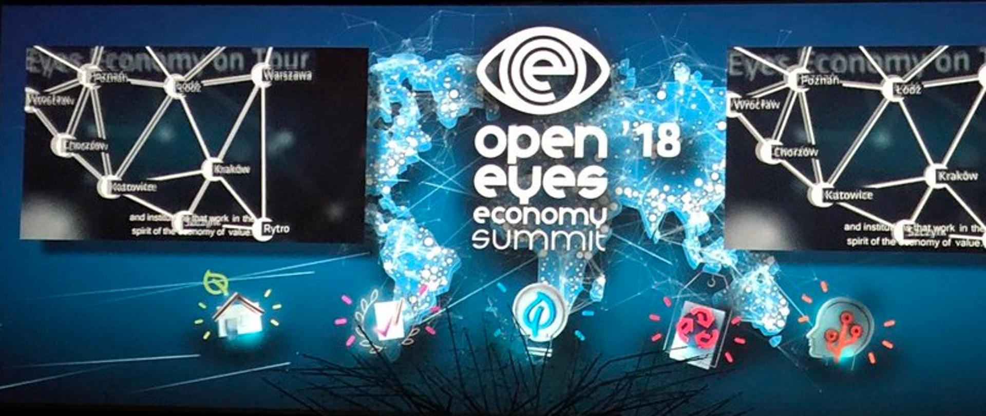 grafika z napisem Open Eyes Economy Summit 2018