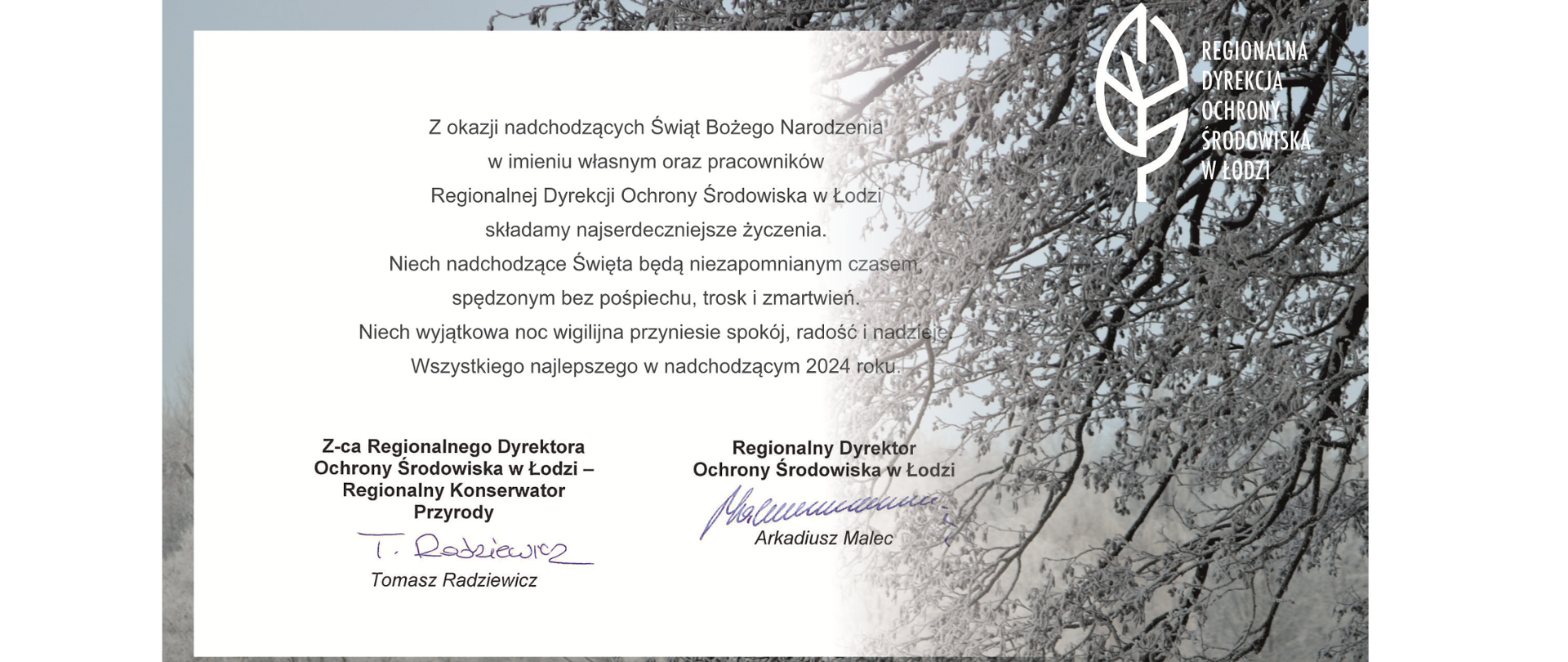 Życzenia z okazji Świąt Bożego Narodzenia 