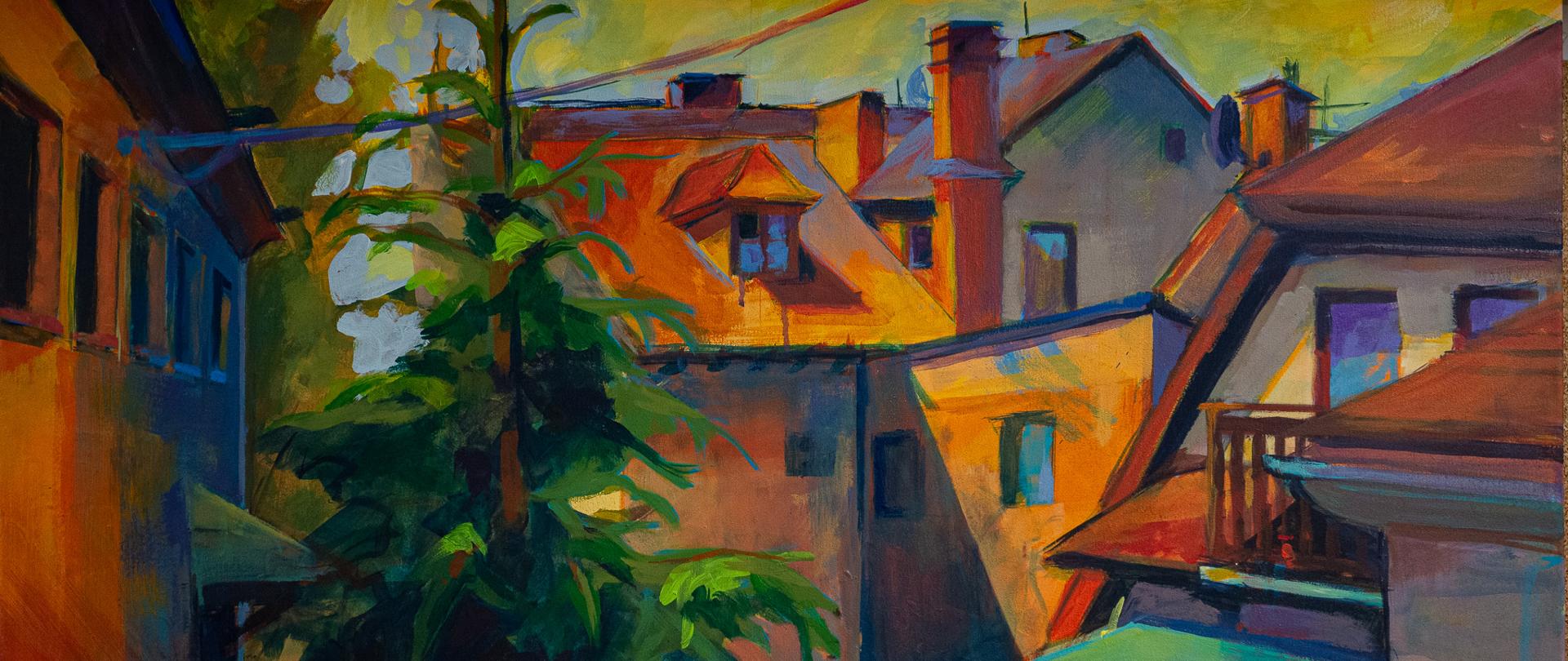 foto z wernisażu i prac malarskich