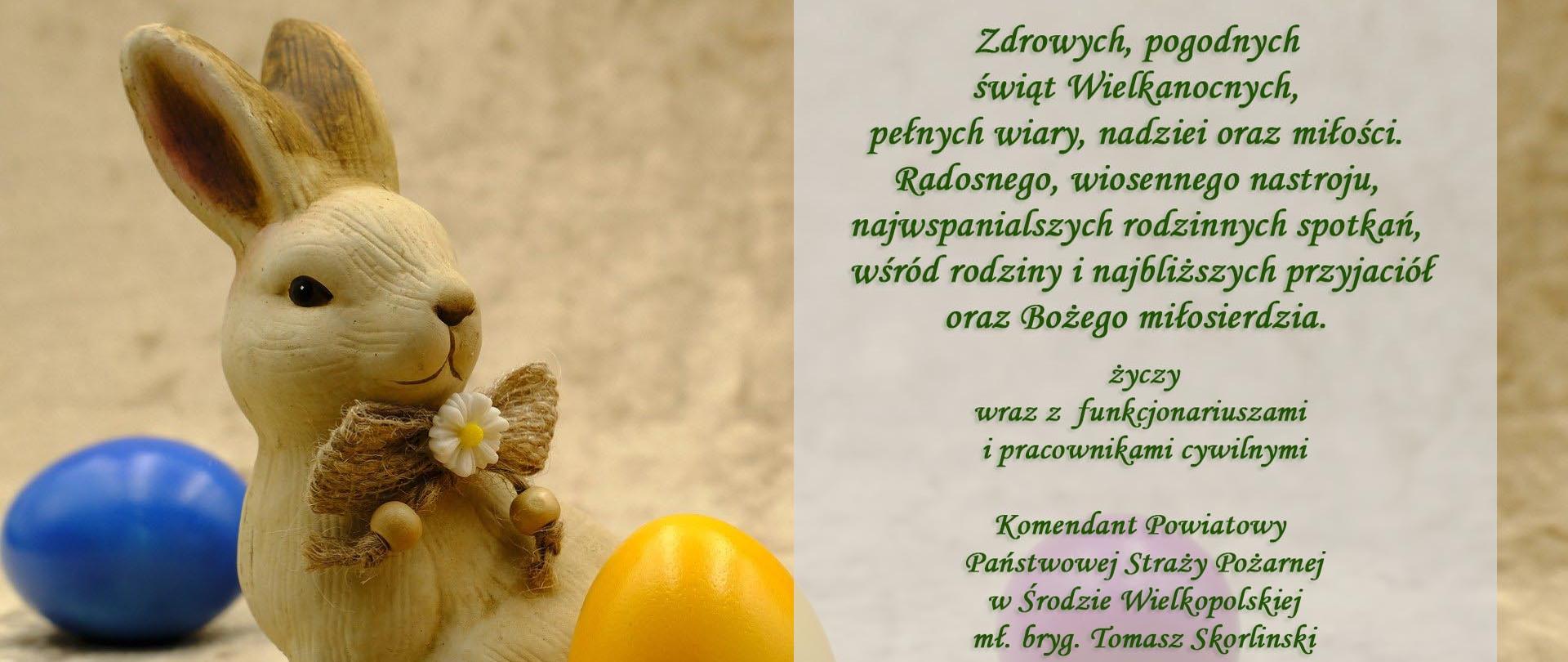Życzenia z okazji świąt Wielkanocnych od Komendanta Powiatowego PSP w Środzie Wlkp.