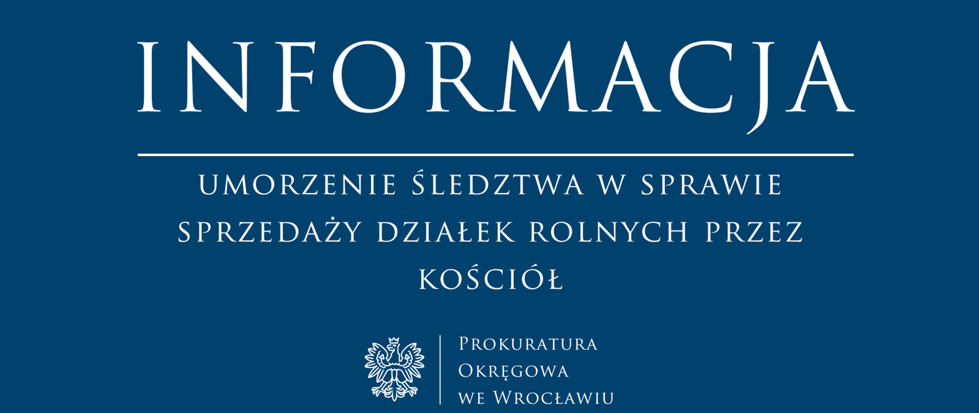 Umorzenie śledztwa w sprawie sprzedaży działek rolnych przez Kościół 
