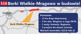 Infografika. Rusza budowa S16 Borki Wielkie-Mrągowo