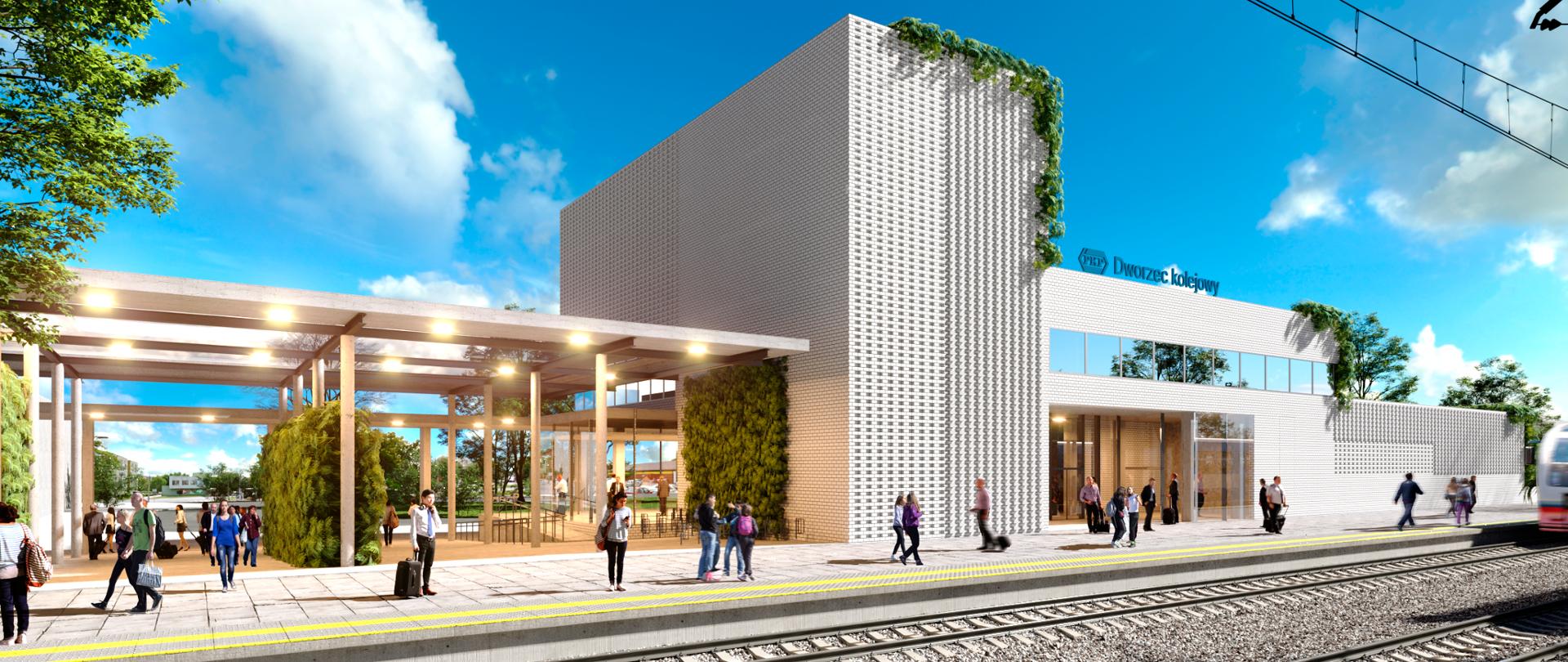 Wizualizacji dworca kolejowego w Chełmie od strony torów