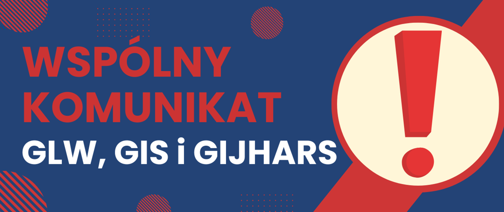 Na zdjęciu znajduje się kółko otoczone czerwonym kolorem a w środku czerwony wykrzyknik. Zdjęcie jest niebieskie z czerwono białym napisem. 