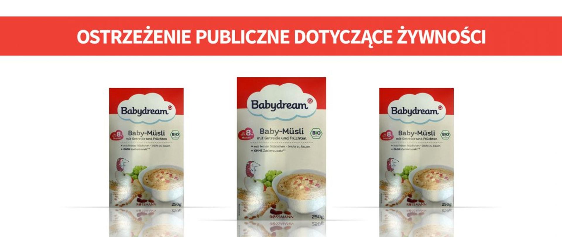 Wycofanie produktu pn. Babydream Baby-Müsli, 250 g dostępnego w drogeriach Rossmann 