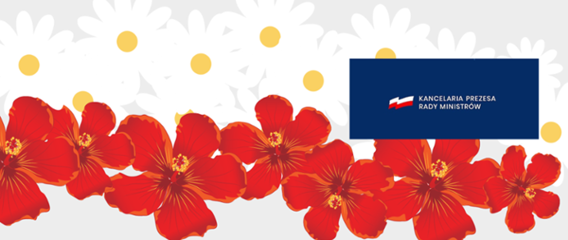 Zdjęcie przedstawia kwiatki i logo Kancelarii Prezesa Rady Ministrów.