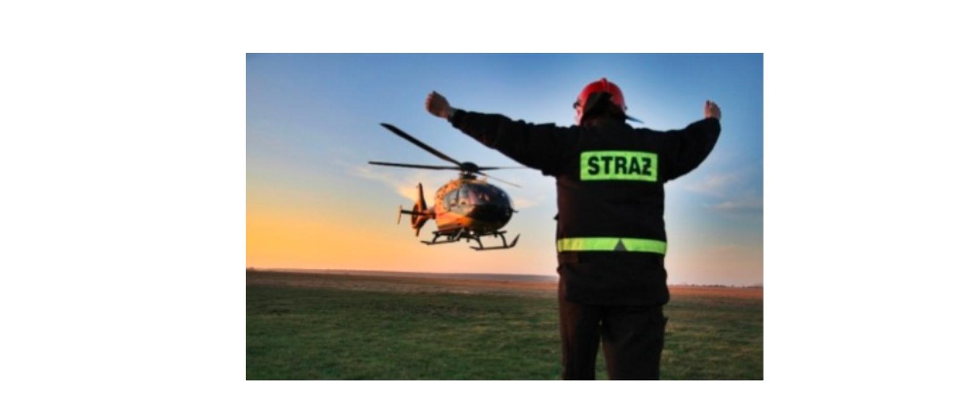 Na zdjęciu strażak podczas szkolenia z LPR