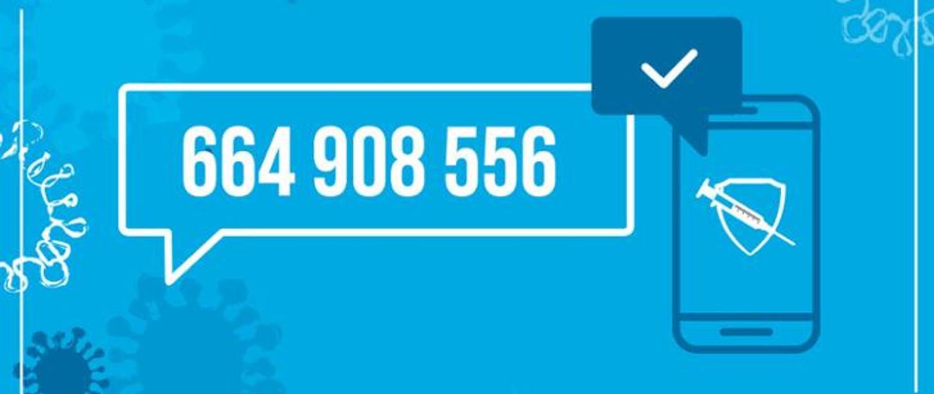 Numer telefonu rejestracji na szczepienia - 664 908 556