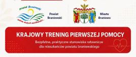 Plakat, promujący Krajowy Trening Pierwszej Pomocy Akademii Ochrony Ludności i Obrony Cywilnej 