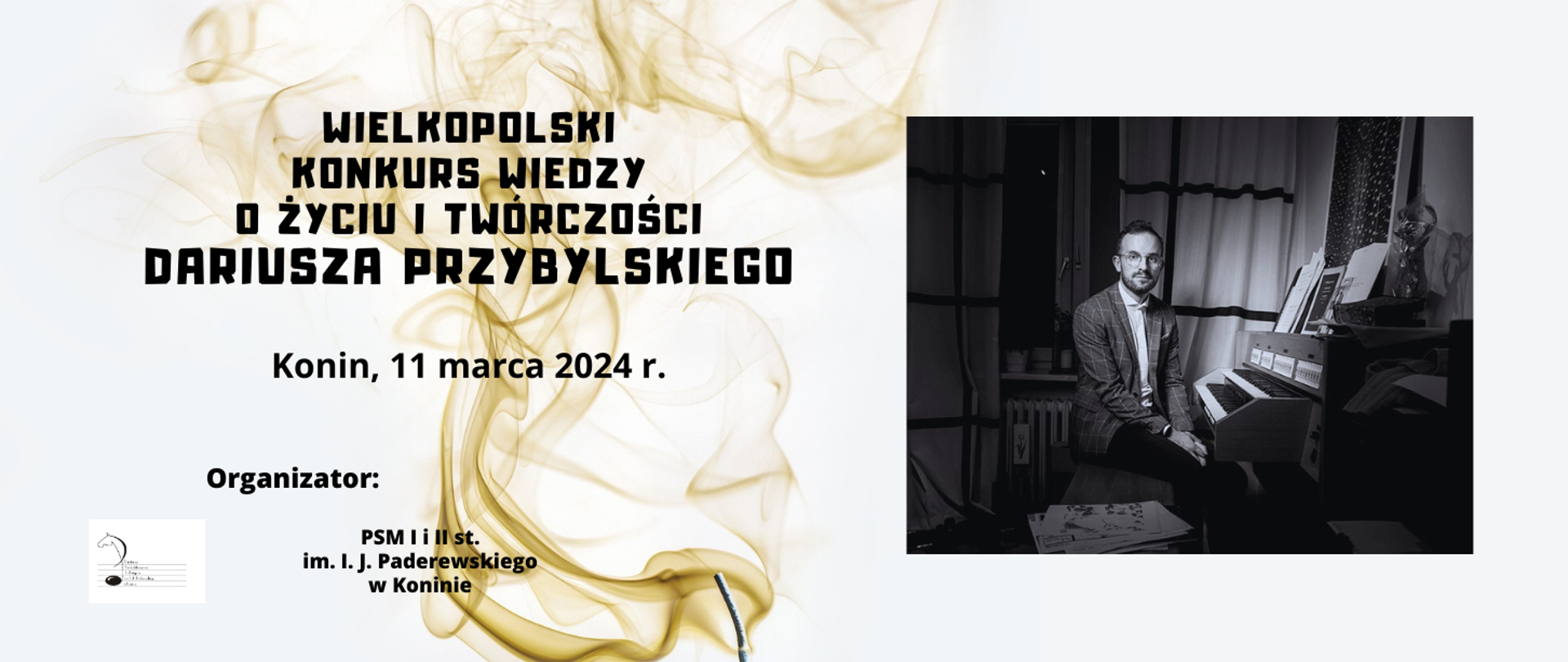 Plakat wydarzenia, logo PSM , zdjęcie kompozytora,