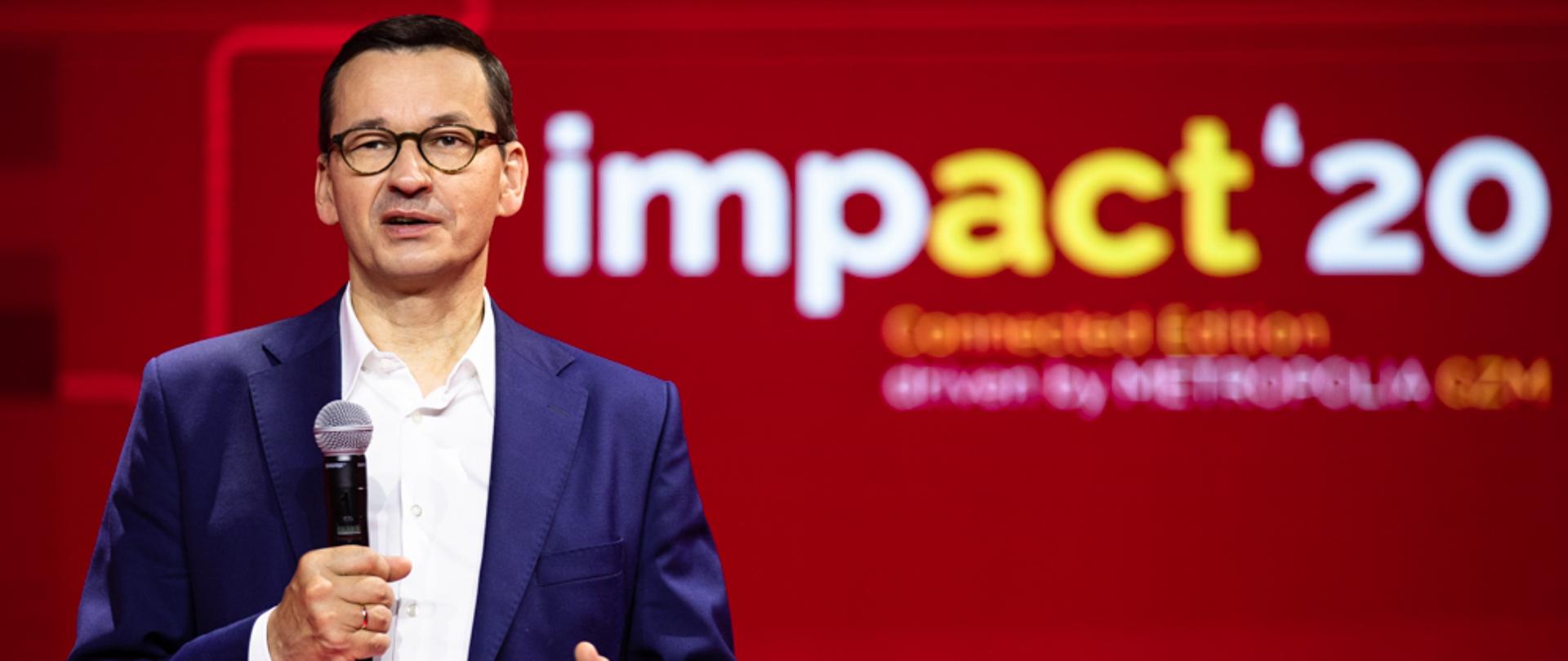 Premier Mateusz Morawiecki podczas Impact 2020.