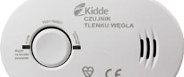Czujka tlenku węgla - urządzenie, biały kolor bez wyświetlacza.