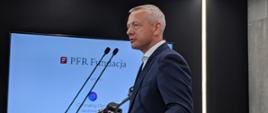 Minister Marek Zagórski przemawia podczas otwarcia CDT