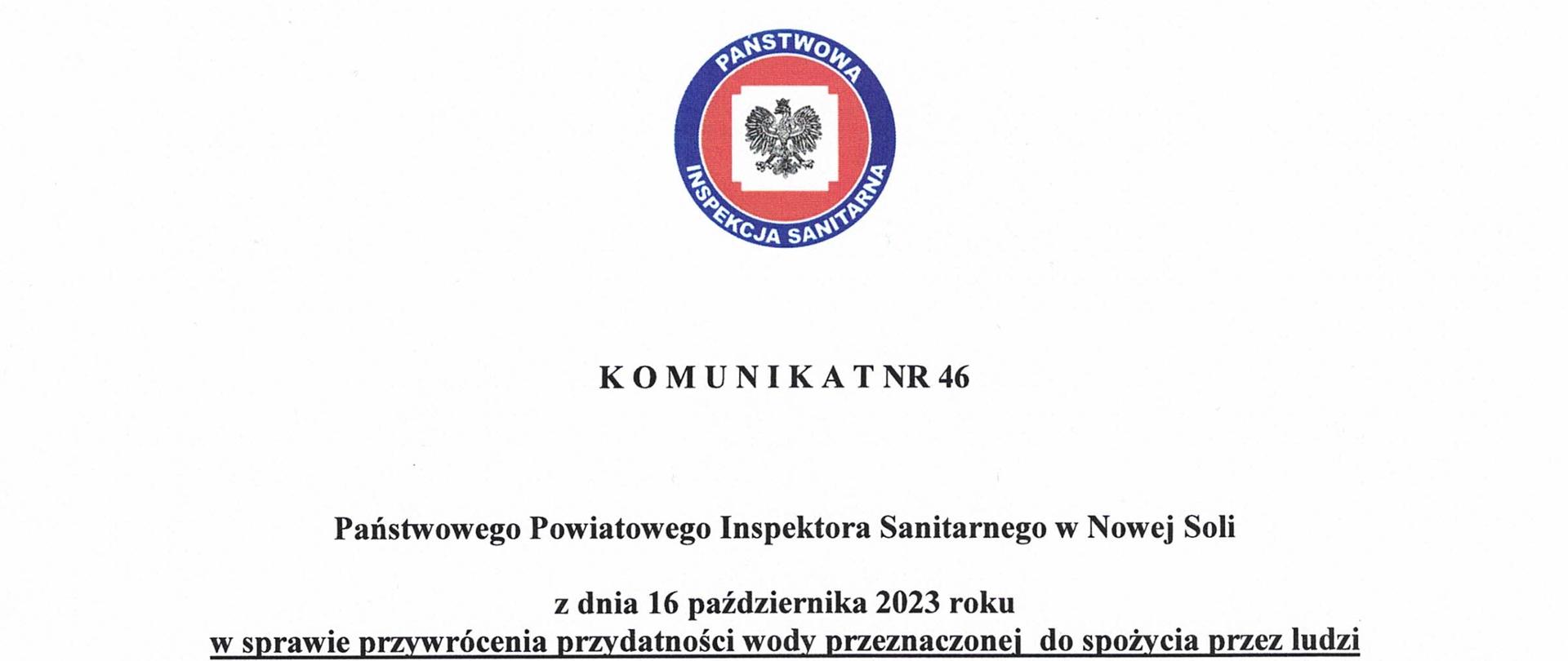 Komunikat nr 46 przywrócenie przydatności Radwanów