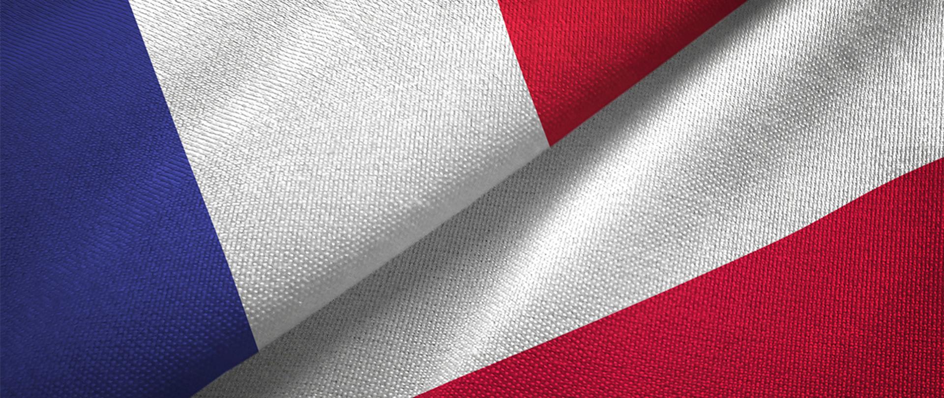 Flagi Polski i Francji