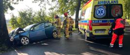 Wypadek samochodu osobowego na odcinku drogi Pakosze-Kierpajny Wielkie