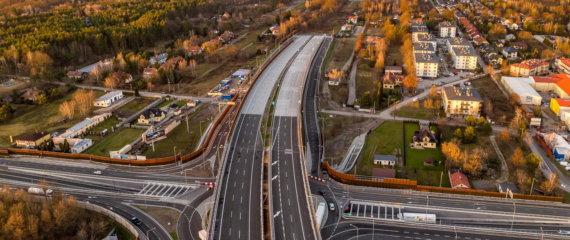 S17 Warszawa Wschód - Lubelska, widok w kierunku dalszego odcinka Wschodniej Obwodnicy Warszawy