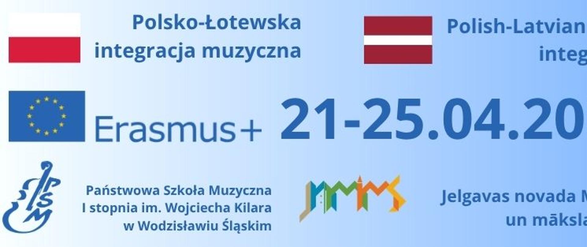 Plakat z napisem Polsko-Łotewska Integracja Muzyczna