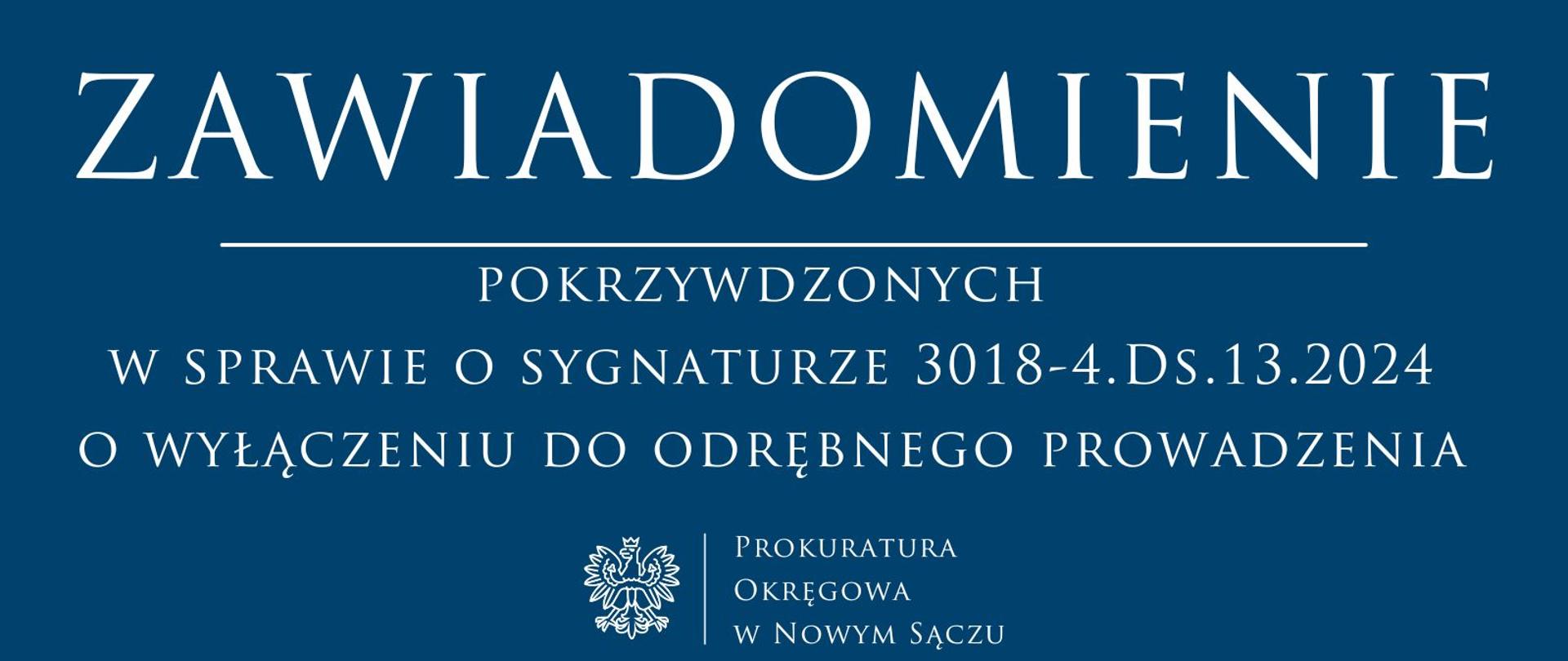 Zawiadomienie pokrzywdzonych o wyłączeniu