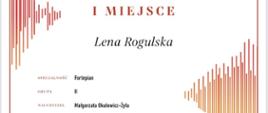 Dyplom Leny Rogulskiej, I miejsce