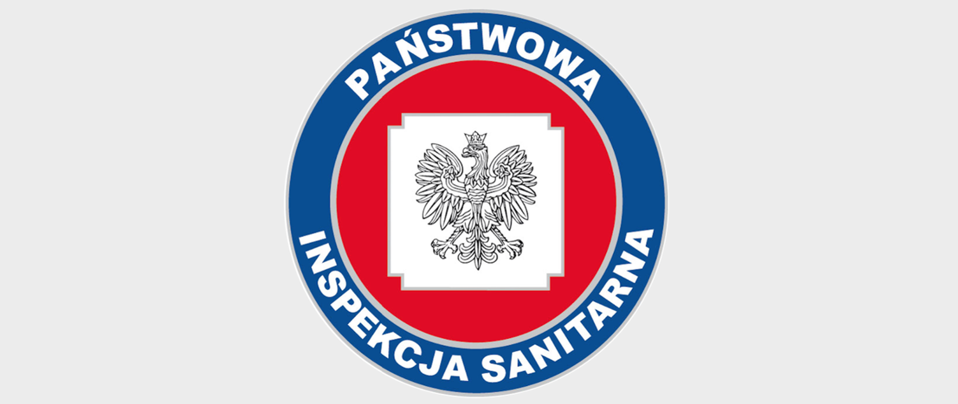 Obrazek przedstawia logo Państwowej Inspekcji Sanitarnej na której widnieje godło w czerwono niebieskim okręgu. 