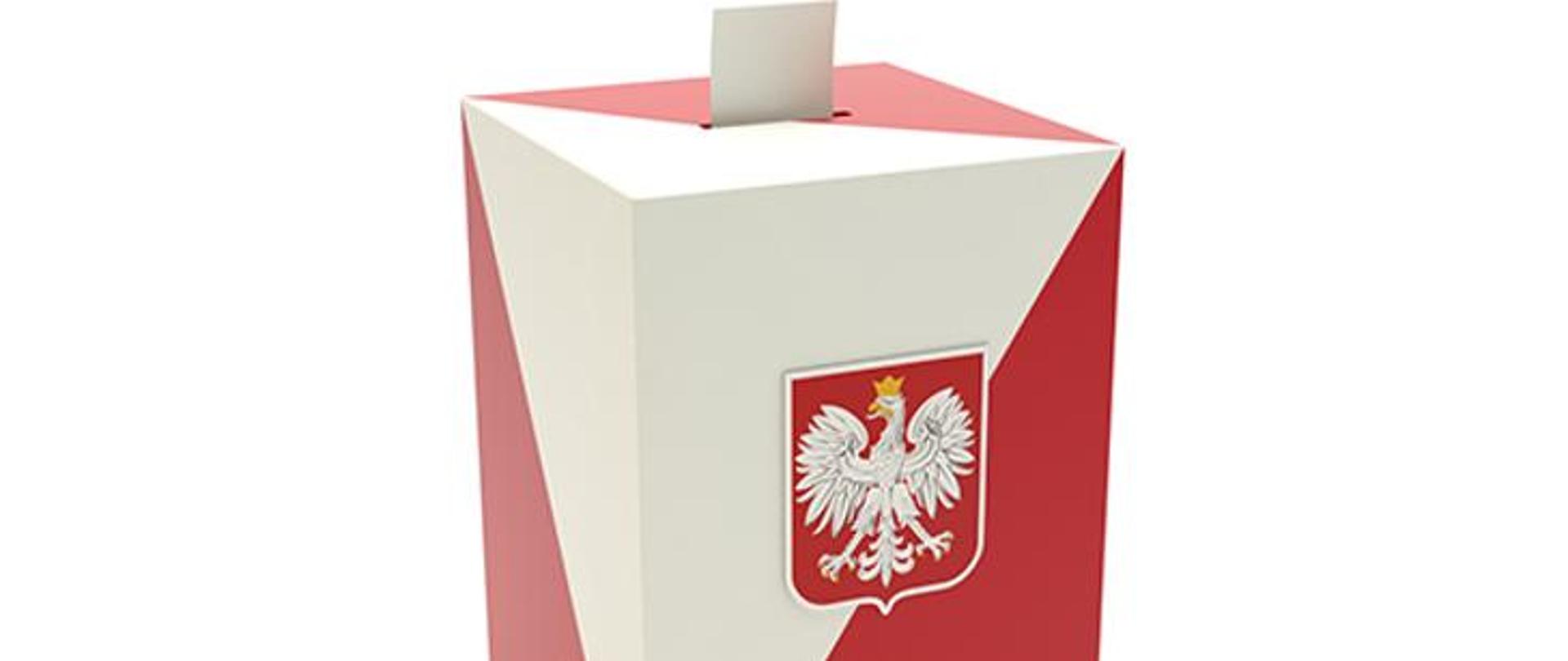 Urna wyborcza, biało czerwona