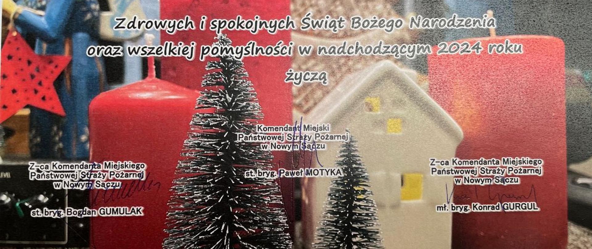 Kartka Świąteczna podpisana przez Komendantów
