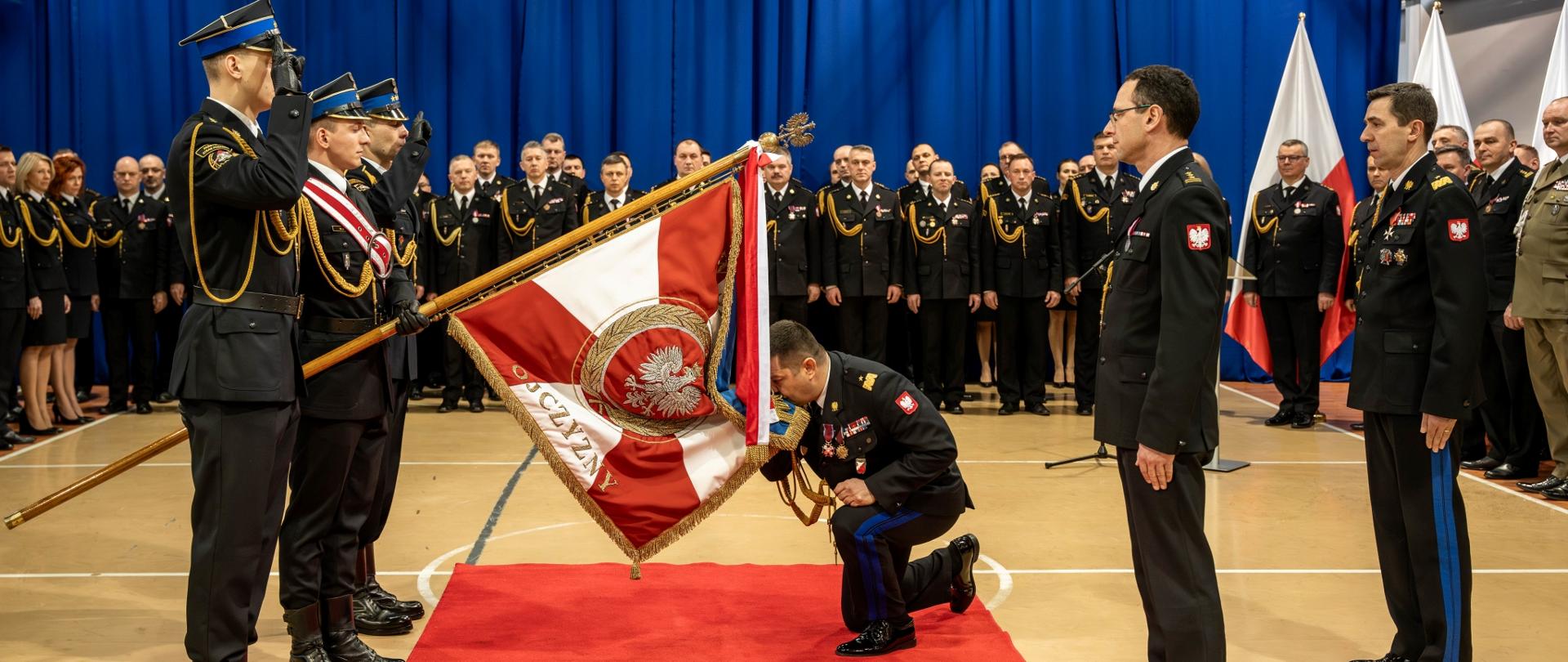 Uroczysta zbiórka z okazji zmiany na stanowisku Śląskiego Komendanta Wojewódzkiego PSP