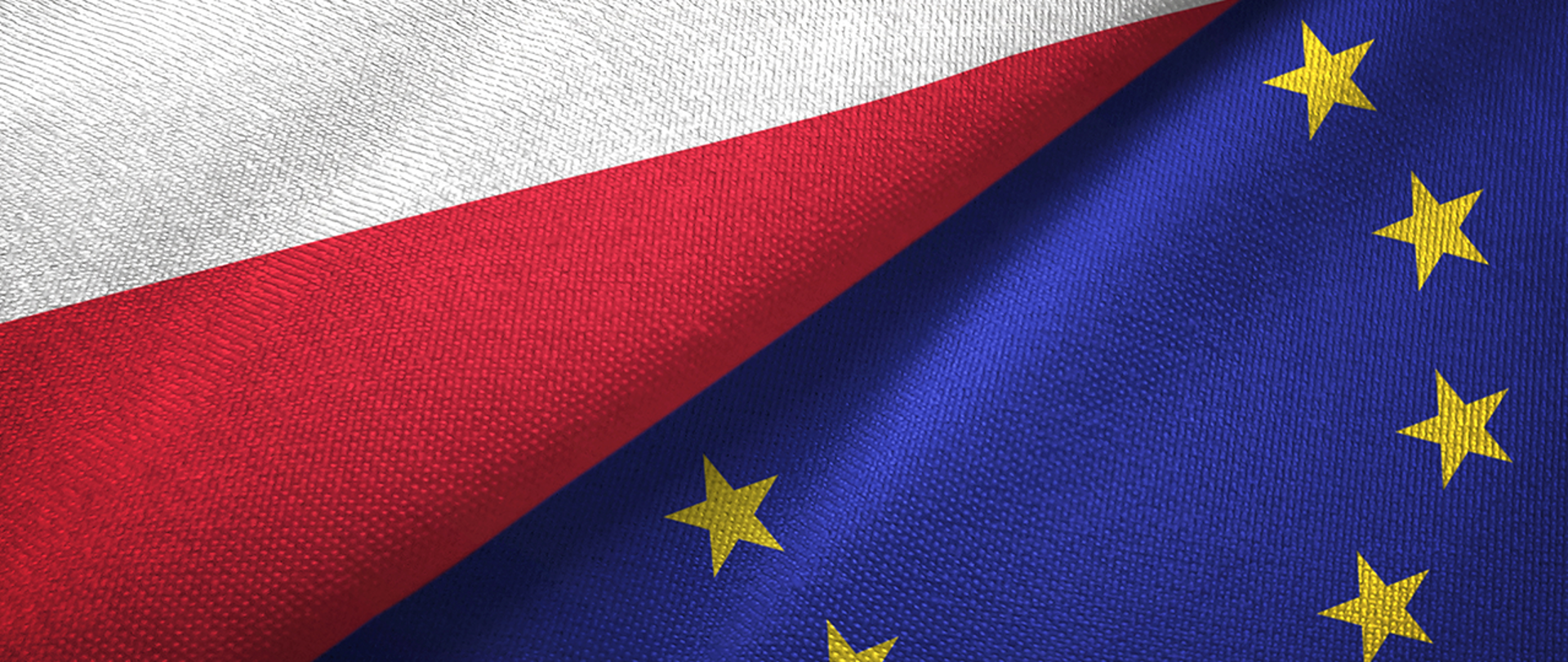 Flaga Polski i Unii Europejskiej