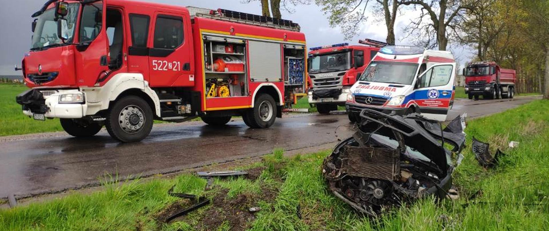 Groźny wypadek na DW 203 Cisowo-Zakrzewo 