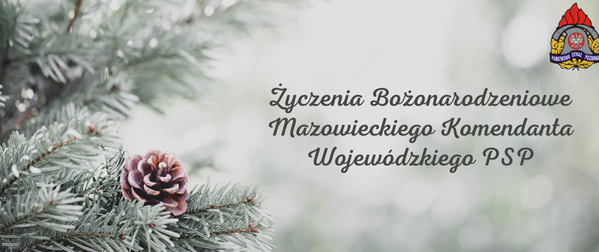 Życzenia Bożonarodzeniowe Mazowieckiego Komendanta Wojewódzkiego PSP