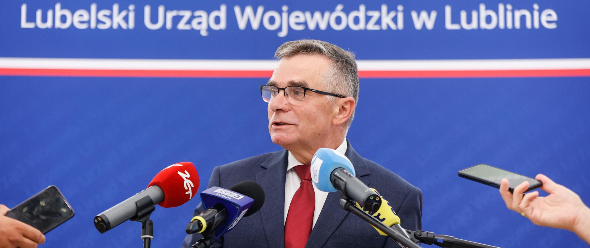 Konferencja prasowa wojewody lubelskiego w sprawie skargi Fundacji Wolności.