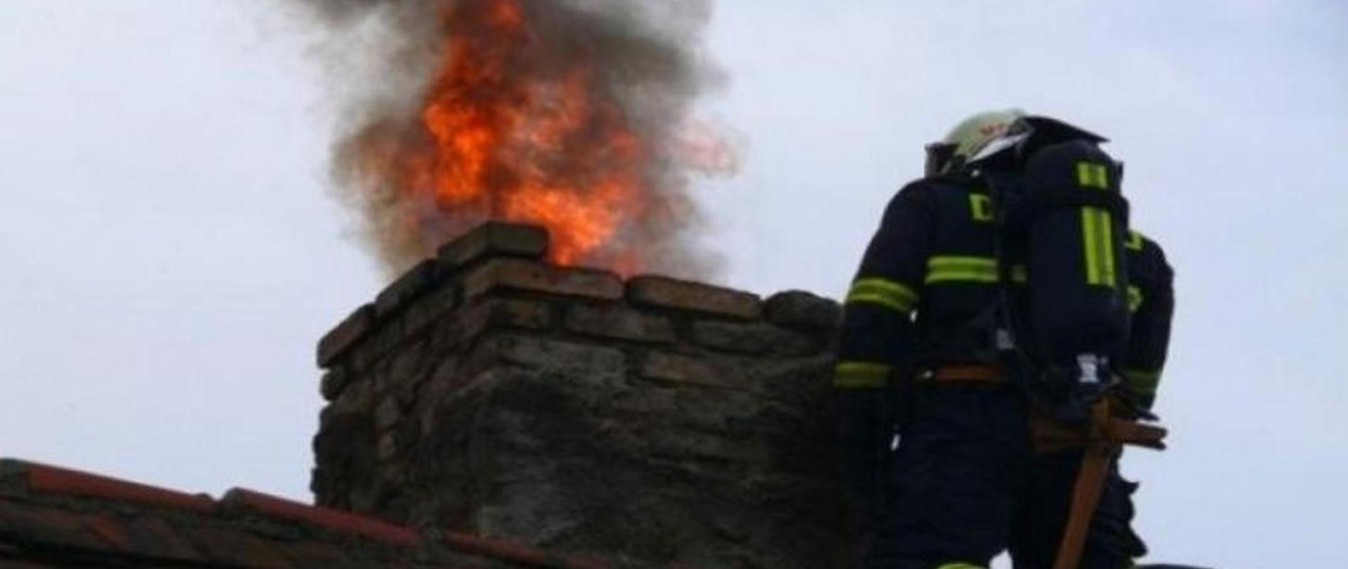 Pożar sadzy w kominie