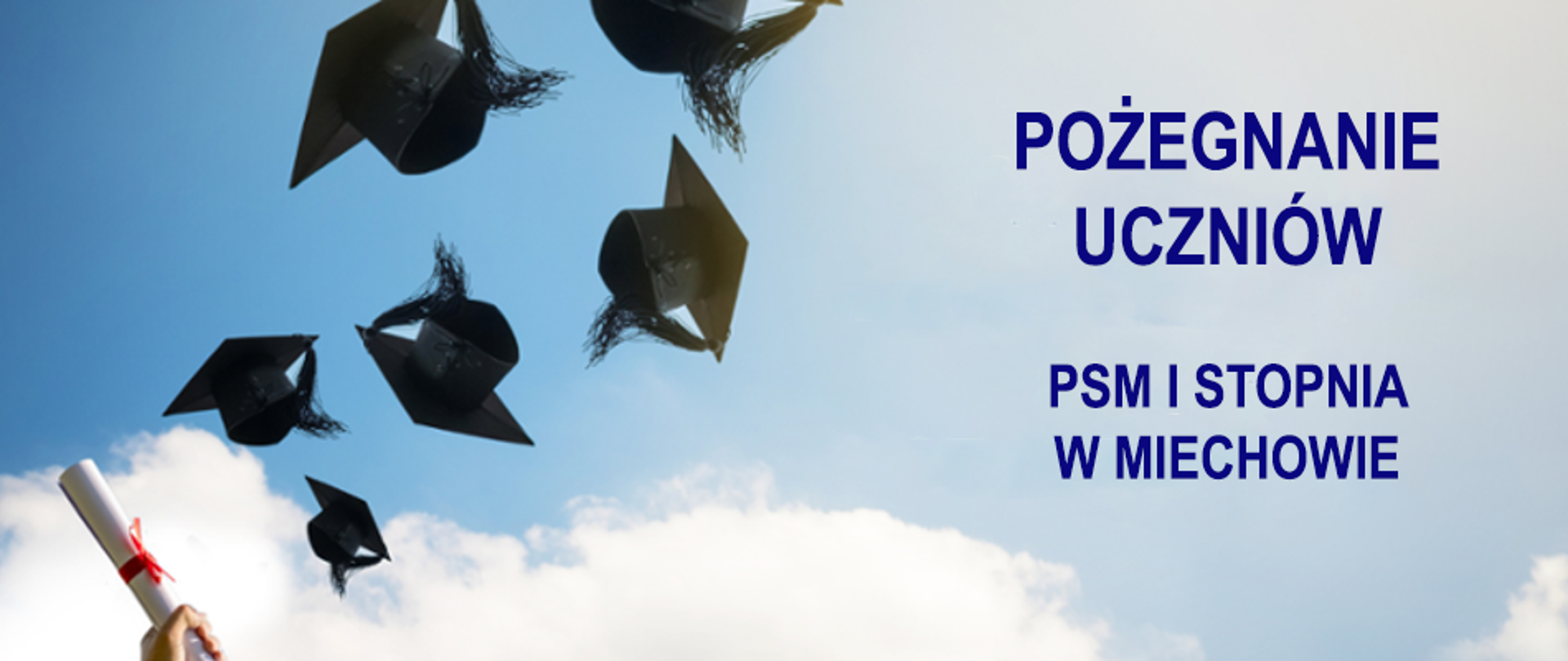 Chmury z tekstem o uroczystym zakończeniu roku szkolnego