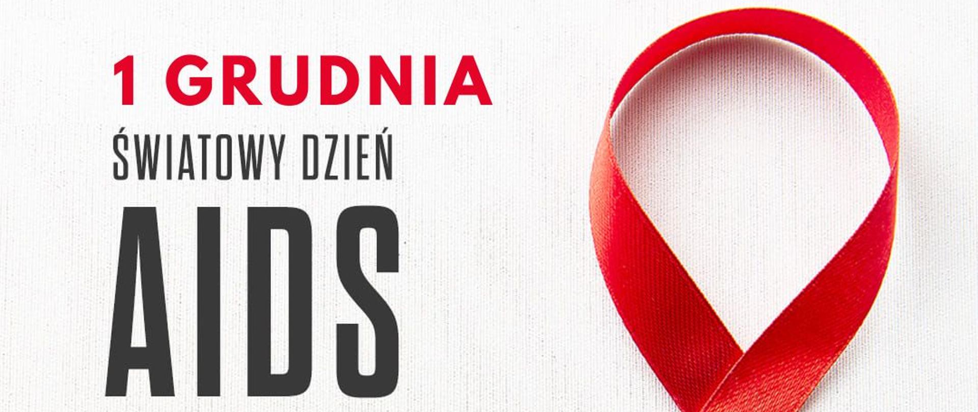 Czerwona wstążka jako symbol 1 grudnia Światowego Dnia AIDS