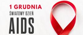 Czerwona wstążka jako symbol 1 grudnia Światowego Dnia AIDS