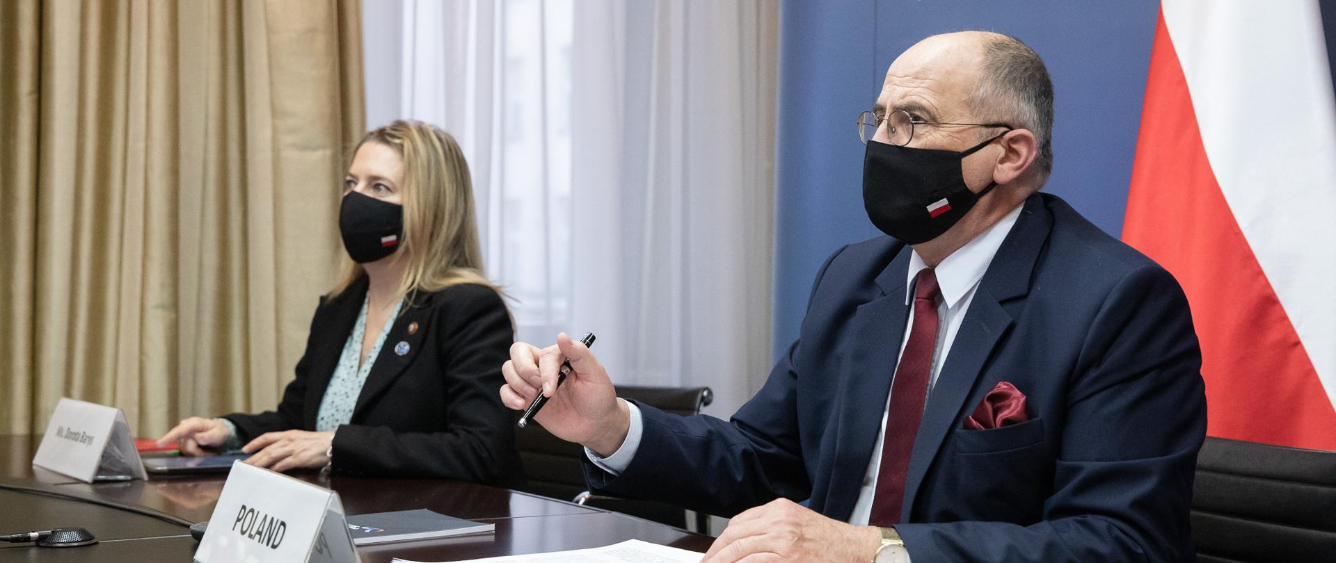 2020.12.14 Warszawa . Minister Zbigniew Rau . Wideokonferencja . Spotkanie ministerialne UE i panstw Ameryki Lacinskiej i Karaibow .
Fot. Tymon Markowski / MSZ